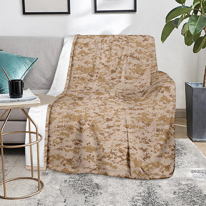 Desert Digital Camo Pattern Print Blanket