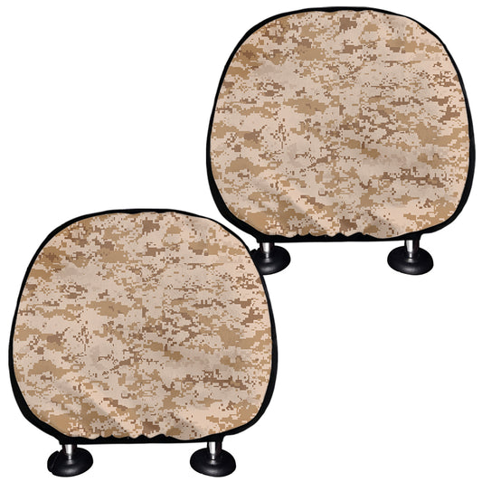 Desert Digital Camo Pattern Print Car Headrest Covers