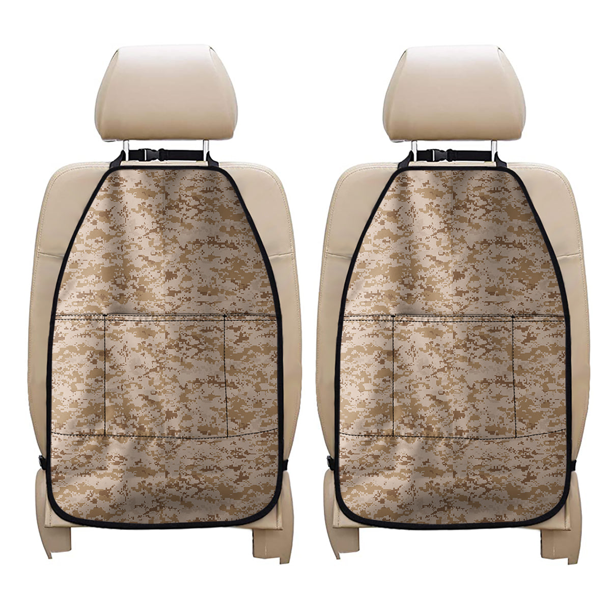 Desert Digital Camo Pattern Print Car Seat Organizers