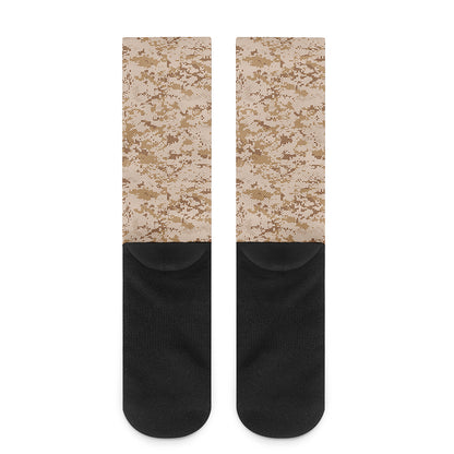 Desert Digital Camo Pattern Print Crew Socks