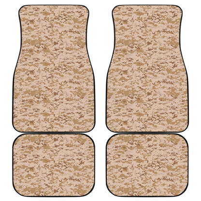 Desert Digital Camo Pattern Print Front and Back Car Floor Mats