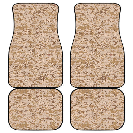 Desert Digital Camo Pattern Print Front and Back Car Floor Mats
