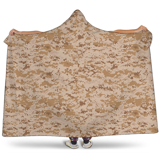 Desert Digital Camo Pattern Print Hooded Blanket