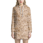 Desert Digital Camo Pattern Print Hoodie Dress