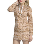 Desert Digital Camo Pattern Print Hoodie Dress