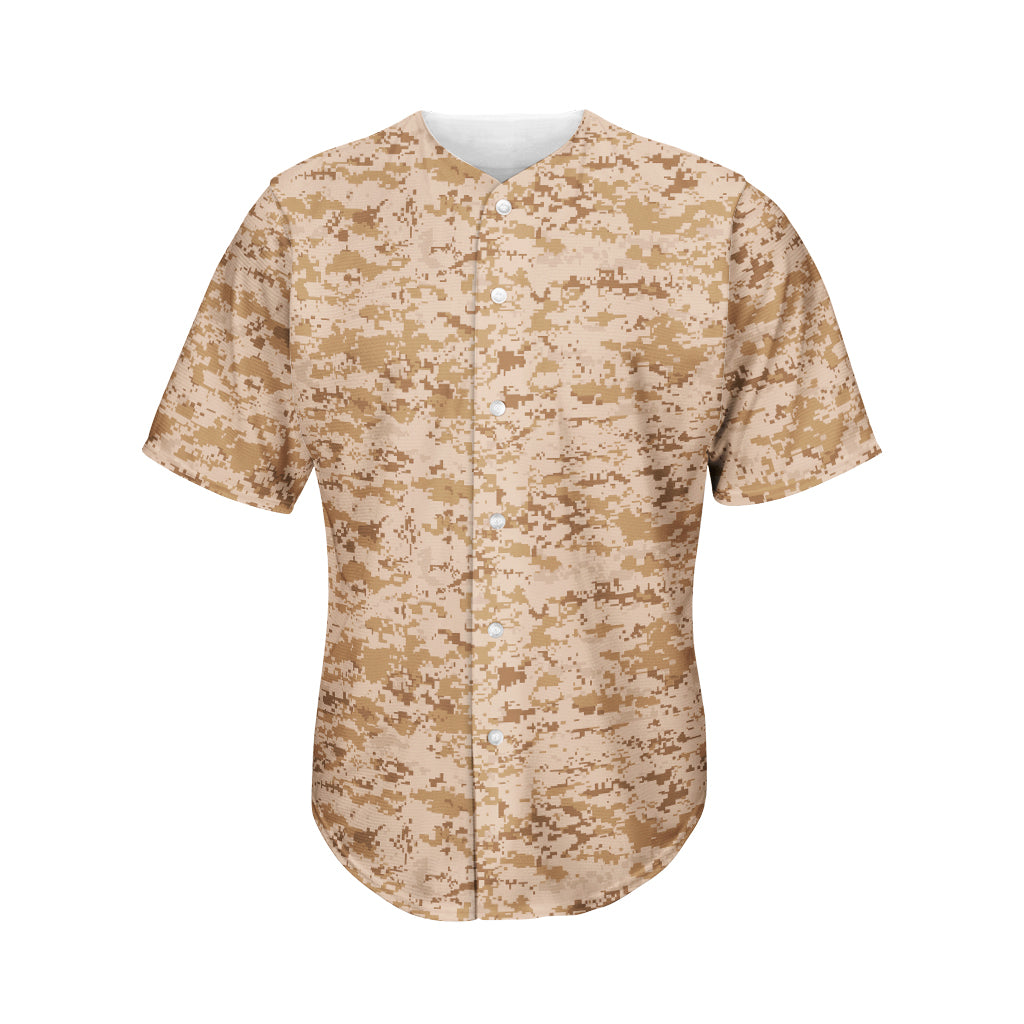 Desert Digital Camo Pattern Print Men's Baseball Jersey