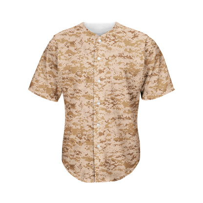 Desert Digital Camo Pattern Print Men's Baseball Jersey