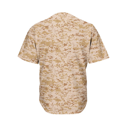 Desert Digital Camo Pattern Print Men's Baseball Jersey