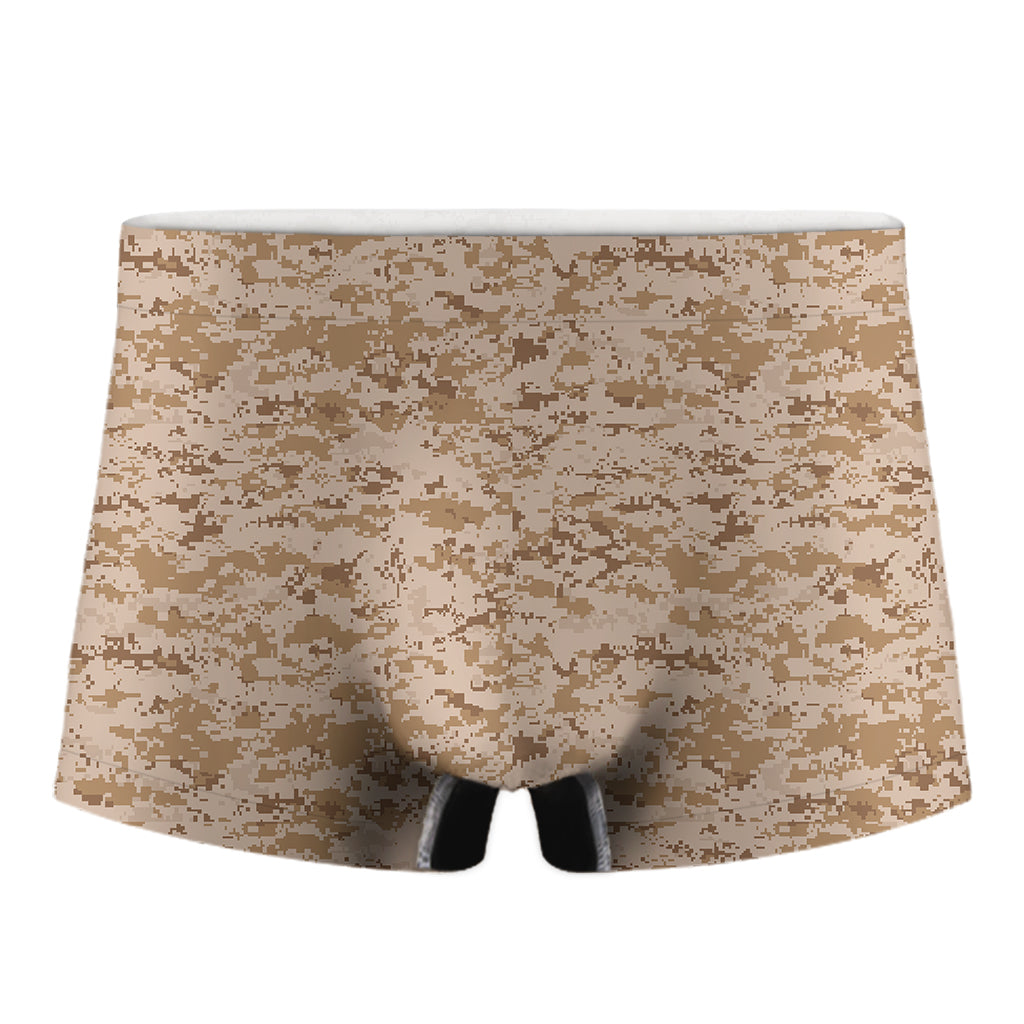 Desert Digital Camo Pattern Print Men's Boxer Briefs