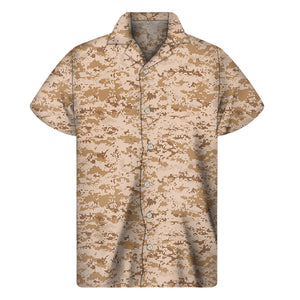 Desert Digital Camo Pattern Print Men's Short Sleeve Shirt