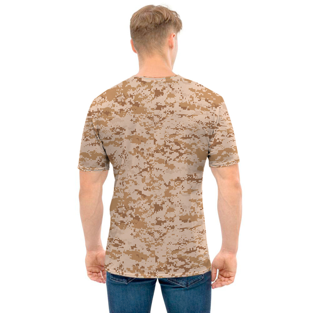 Desert Digital Camo Pattern Print Men's T-Shirt