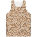 Desert Digital Camo Pattern Print Men's Tank Top