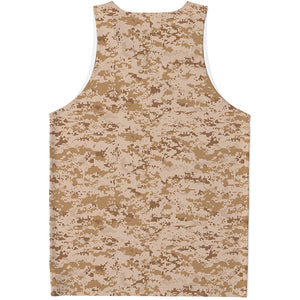 Desert Digital Camo Pattern Print Men's Tank Top