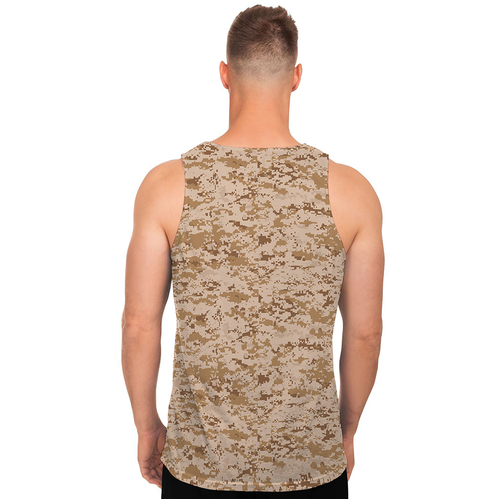 Desert Digital Camo Pattern Print Men's Tank Top