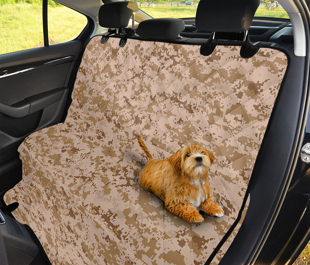 Desert Digital Camo Pattern Print Pet Car Back Seat Cover