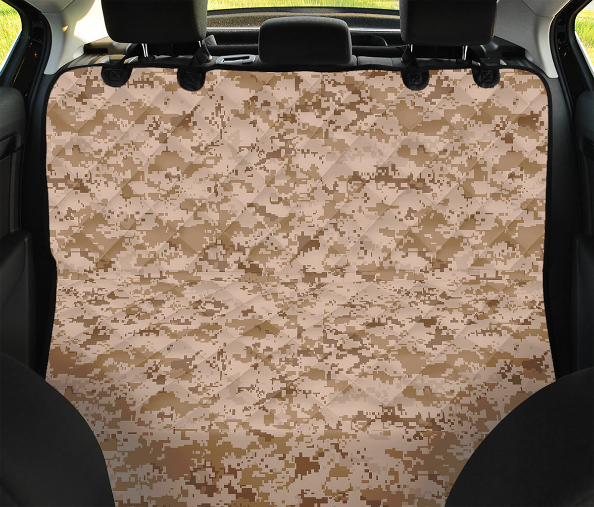 Desert Digital Camo Pattern Print Pet Car Back Seat Cover