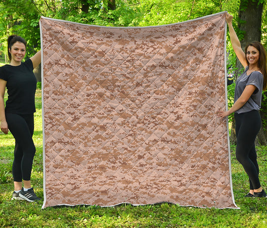 Desert Digital Camo Pattern Print Quilt