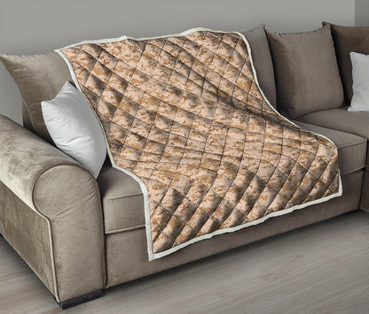 Desert Digital Camo Pattern Print Quilt