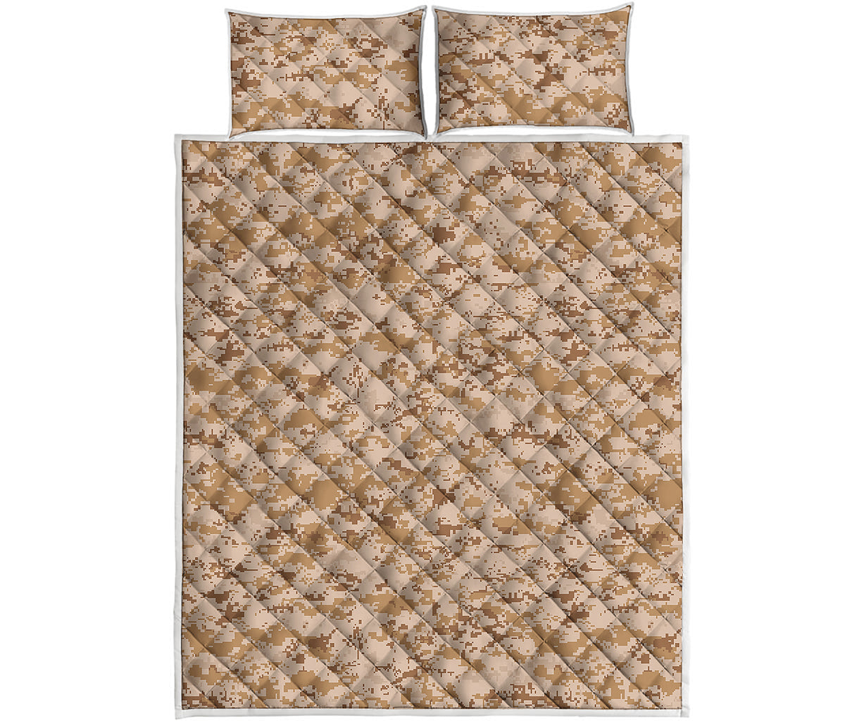 Desert Digital Camo Pattern Print Quilt Bed Set