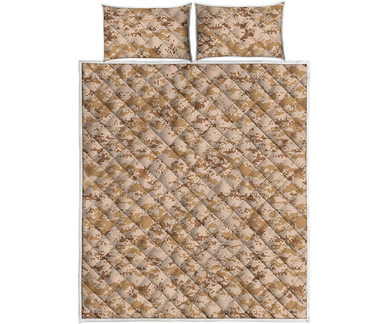 Desert Digital Camo Pattern Print Quilt Bed Set