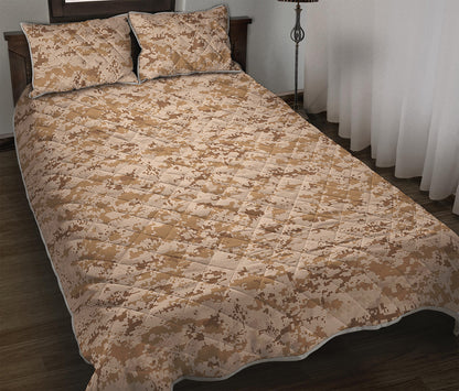 Desert Digital Camo Pattern Print Quilt Bed Set
