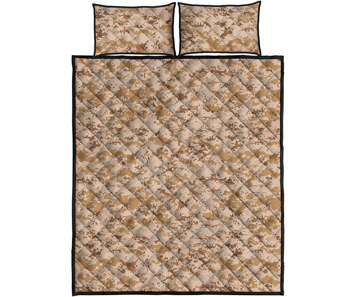 Desert Digital Camo Pattern Print Quilt Bed Set