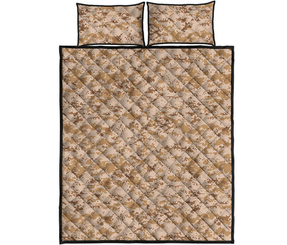 Desert Digital Camo Pattern Print Quilt Bed Set