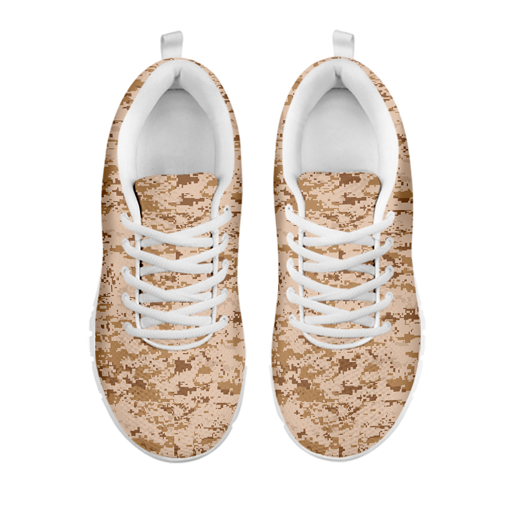 Desert Digital Camo Pattern Print White Sneakers