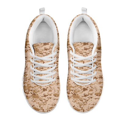 Desert Digital Camo Pattern Print White Sneakers