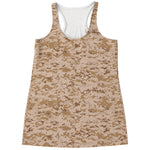 Desert Digital Camo Pattern Print Women's Racerback Tank Top
