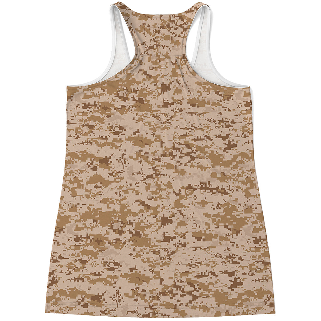 Desert Digital Camo Pattern Print Women's Racerback Tank Top