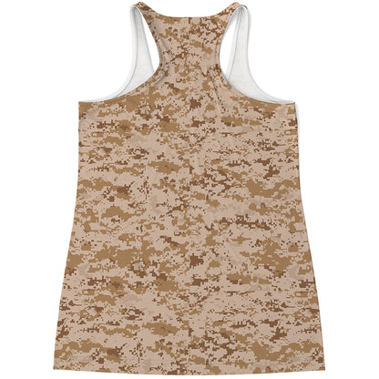 Desert Digital Camo Pattern Print Women's Racerback Tank Top