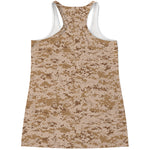 Desert Digital Camo Pattern Print Women's Racerback Tank Top