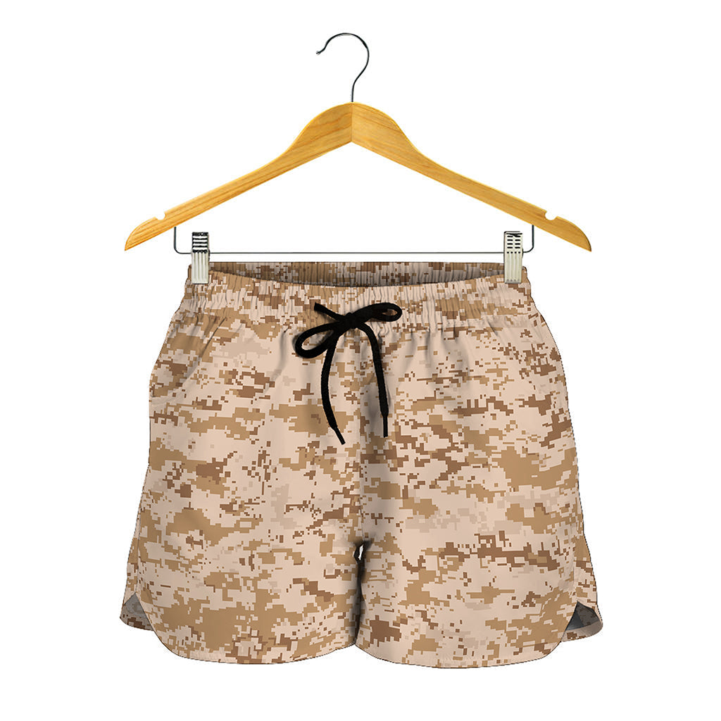 Desert Digital Camo Pattern Print Women's Shorts