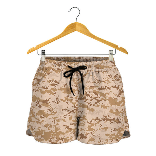 Desert Digital Camo Pattern Print Women's Shorts
