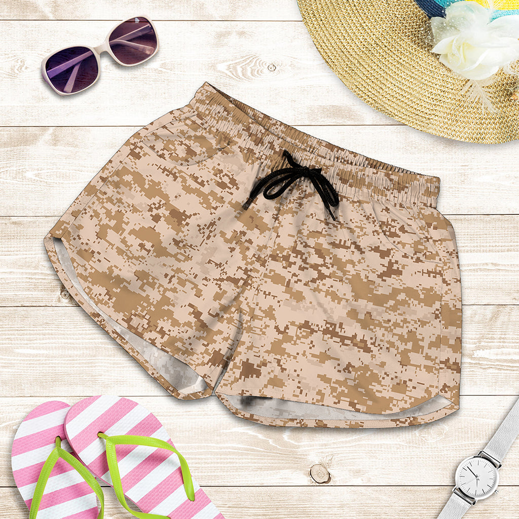 Desert Digital Camo Pattern Print Women's Shorts