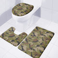 Desert Green Camouflage Print 3 Piece Bath Mat Set