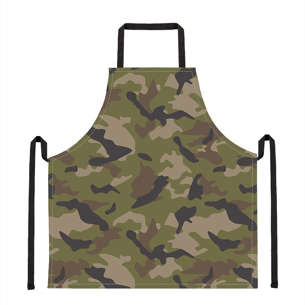 Desert Green Camouflage Print Apron