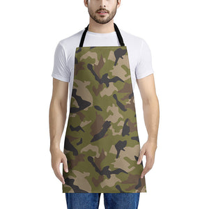 Desert Green Camouflage Print Apron