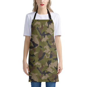 Desert Green Camouflage Print Apron