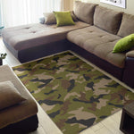 Desert Green Camouflage Print Area Rug GearFrost