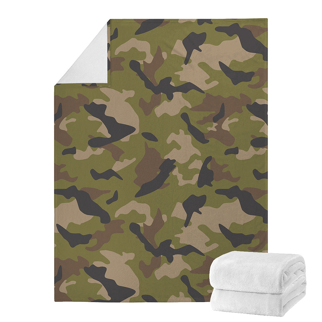 Desert Green Camouflage Print Blanket