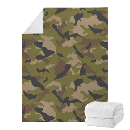 Desert Green Camouflage Print Blanket