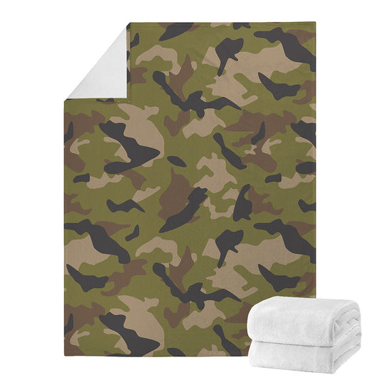 Desert Green Camouflage Print Blanket