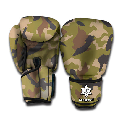 Desert Green Camouflage Print Boxing Gloves