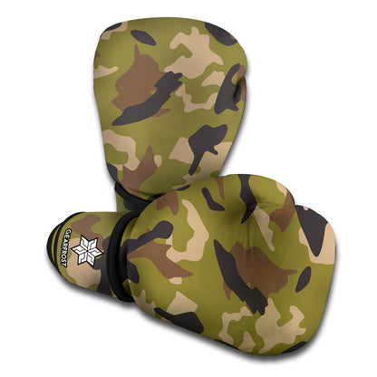 Desert Green Camouflage Print Boxing Gloves