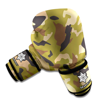 Desert Green Camouflage Print Boxing Gloves