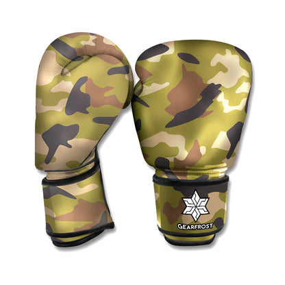 Desert Green Camouflage Print Boxing Gloves