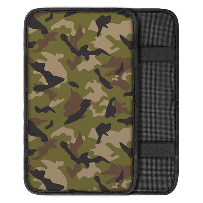 Desert Green Camouflage Print Car Center Console Cover