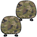 Desert Green Camouflage Print Car Headrest Covers
